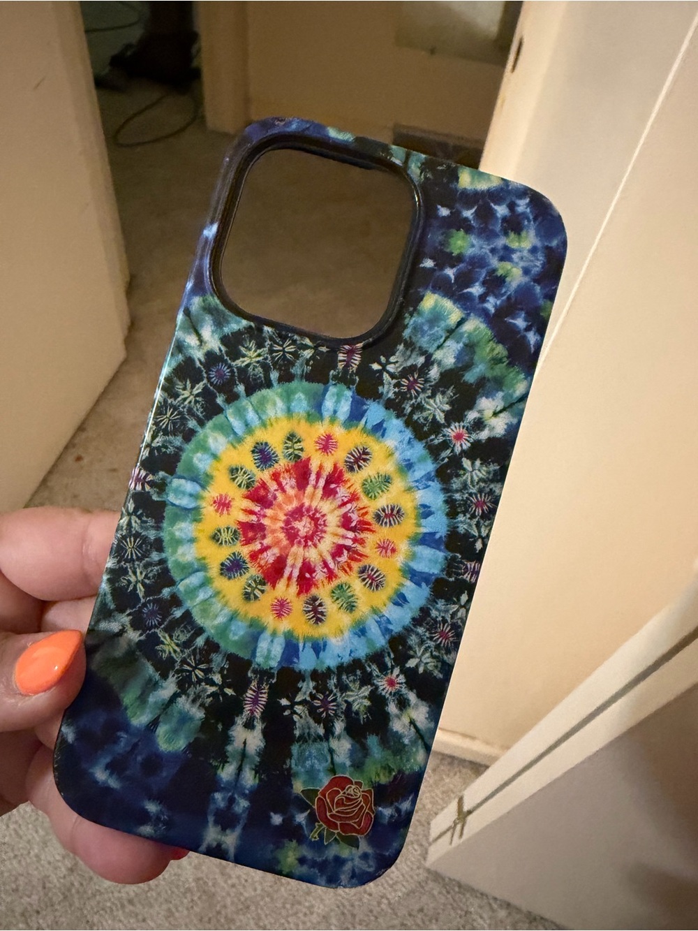 Tie-Dye Mandala Phone Case in Blue, Yellow & Multicolor